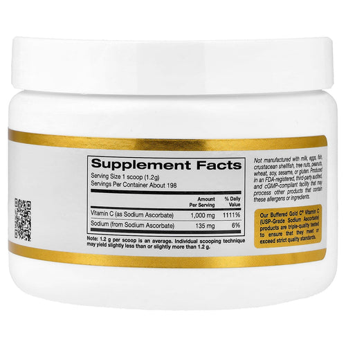 California Gold Nutrition puhverdatud C-vitamiini pulber 238 g