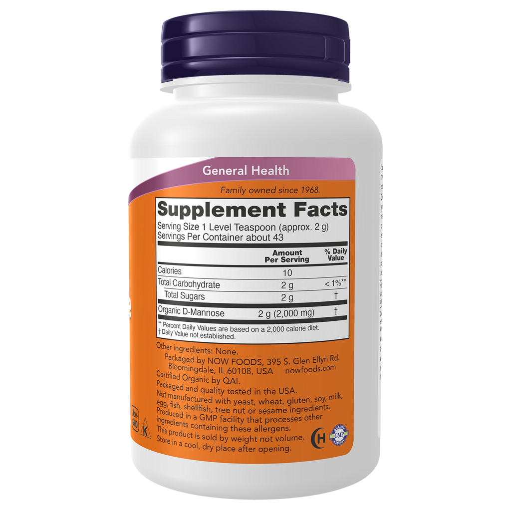 Now Foods D-mannoosi pulber – koostis