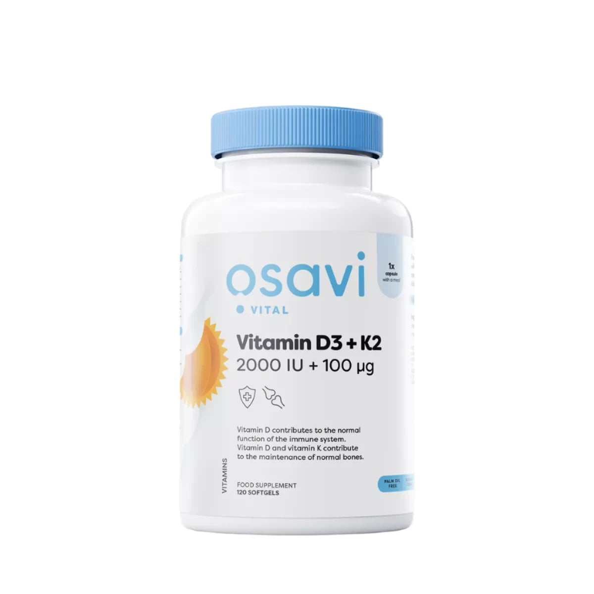Osavi D3 2000 IU + K2 vitamiin 120 kapslit