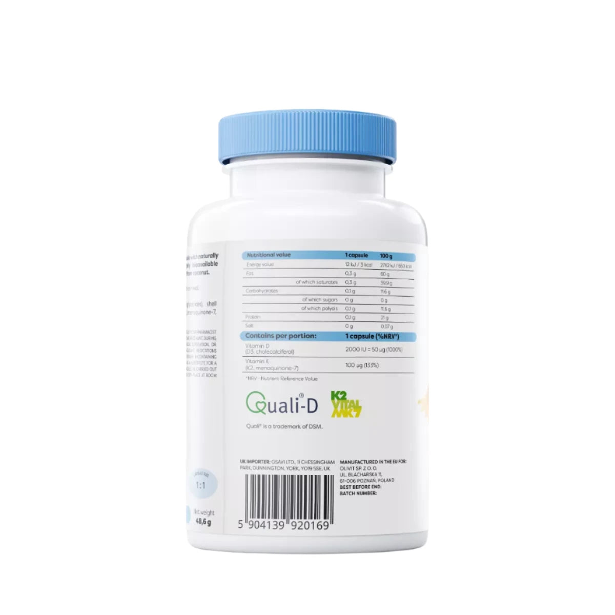 Osavi D3 2000 IU + K2 vitamiin 120 kapslit