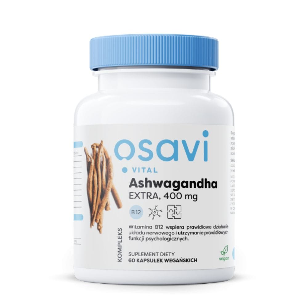 Osavi ashwagandha Extra 400 mg B12-vitamiiniga 60 kapslit