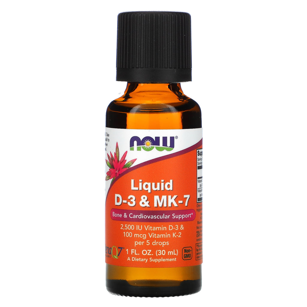 Now Foods D3 + K2 vitamiini tilgad 30 ml