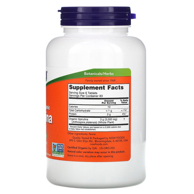 Orgaanilise spirulina tabletid 500 tk